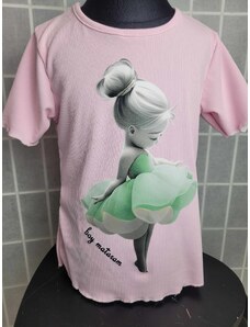 Dievčenské tričko s baletkou ružové