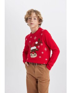 DeFacto Chlapčenský sveter s výstrihom do posádky na Nový rok