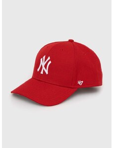 Detská baseballová čiapka 47 brand MLB New York Yankees červená farba, s nášivkou, BMVP17WBV