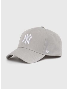 Detská baseballová čiapka 47brand MLB New York Yankees šedá farba, s nášivkou, BMVP17WBV