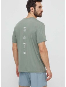 Tréningové tričko Quiksilver Lap Time zelená farba, s potlačou