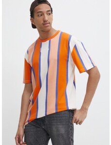 Bavlnené tričko Karl Kani pánsky, oranžová farba, vzorovaný