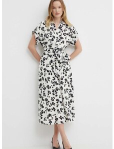Šaty Lauren Ralph Lauren béžová farba,midi,áčkový strih,250932707