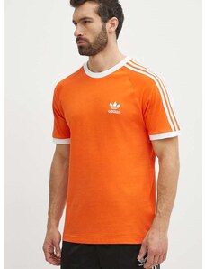 Bavlnené tričko adidas Originals pánske, oranžová farba, s nášivkou, IM9382