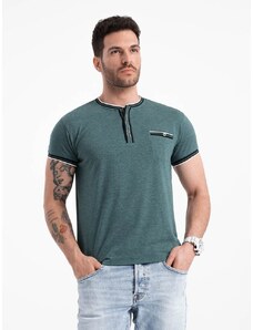 Ombre Clothing Zaujímavé zelené tričko V2 TSCT-0175