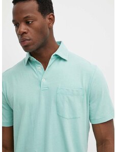 Polo tričko s prímesou ľanu Polo Ralph Lauren zelená farba,jednofarebný,710900790