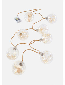 bonprix LED svetelné reťaze, 8 gulí s usušenými kvetami, farba biela