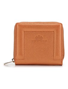 Wittchen Dámska kožená peňaženka s ozdobným okrajom, malá, oranžová 14-1-937-6