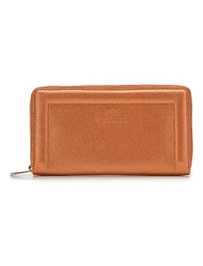 Wittchen Dámska kožená peňaženka s ozdobným okrajom, veľká, oranžová 14-1-936-6