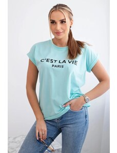 Kesi Cotton blouse C'est La Vie Paris light mint