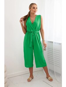 Kesi Jumpsuit with a tie at the waist with light green straps