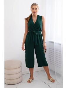 Kesi Jumpsuit with ties at the waist with straps in dark green color