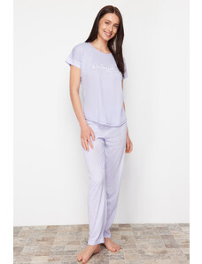 Trendyol Collection Súprava pleteného pyžama s potlačou orgovánu