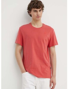 Bavlnené tričko G-Star Raw pánsky, ružová farba, jednofarebný
