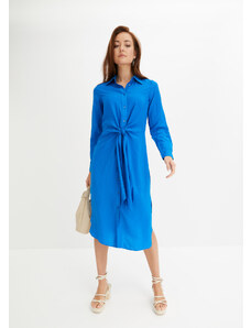 bonprix Midi šaty s uzlíkovým detailom, farba modrá, rozm. 34
