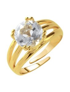 Blancheporte Pozlátený trojitý prsteň s krištáľom zlatá 000