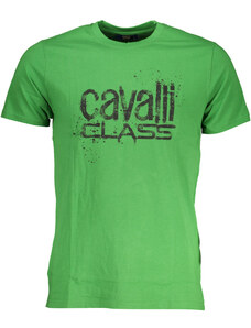 CAVALLI CLASS Perfektné Pánske Tričko Krátky Rukáv Zelená