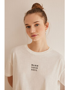 women'secret 100% biele bavlnené tričko