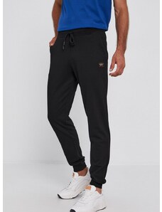 Nohavice Paul&Shark pánske, čierna farba, jednofarebné
