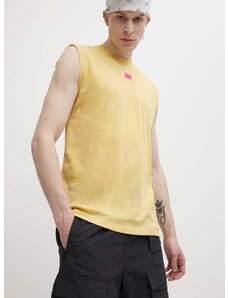 Bavlnené tričko HUGO pánsky,žltá farba,50505305