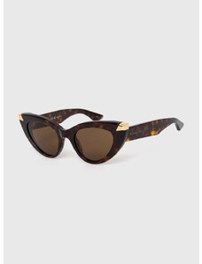 Slnečné okuliare Alexander McQueen dámske, hnedá farba, AM0442S