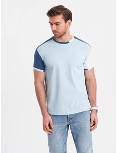 Ombre Clothing Atraktívne modré tričko V2 TSCT-0176