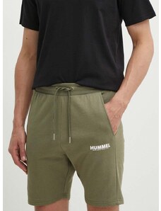 Bavlnené šortky Hummel zelená farba, 212568