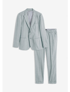 bonprix Oblek s plátnom Slim Fit (2-dielny): sako a nohavice, farba šedá