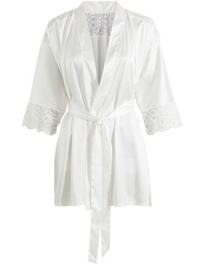 bonprix Saténové kimono, farba biela