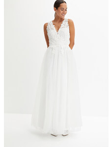 bonprix Svadobné šaty s čipkou, farba biela, rozm. 32