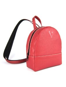Vega Malý módny ruksak z pravej kože č.8748 v červenej farbe