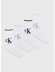 Ponožky Calvin Klein Jeans 4-pak dámske, biela farba, 701229676