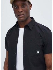 Košeľa The North Face M Murray Button Shirt pánska, čierna farba, regular, s klasickým golierom, NF0A879PJK31