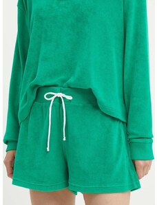 Šortky Polo Ralph Lauren dámske, zelená farba, jednofarebné, vysoký pás, 211936222