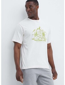 Bavlnené tričko The North Face Patron Plasticfree Peaks pánske, béžová farba, s potlačou, NF0A87DXQLI1