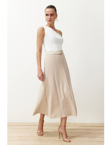 Trendyol Collection Maxi flexibilná sukňa s kamenným rozšírením