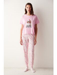 Penti Myslite na ružové nohavice pyžamové nohavice
