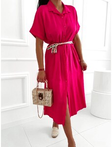 Dlhé košeľové šaty Jonalyn - ružové magenta