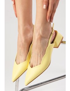 Mio Gusto Žltá farba Marsha, krátke dámske topánky s prackou na zadnej strane