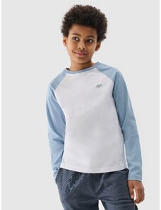 4F Chlapčenské tričko s dlhým rukávom a bez potlače - modré
