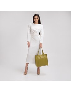 Veľká dámska nákupná taška/kabelka do ruky shopperka olivovo zelená Wojewodzic 31955/LY49