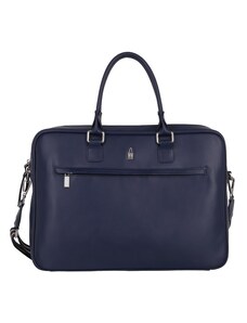Pracovná taška dámska veľká do ruky kožená tmavo modrá Wojewodzic 31950/FL14