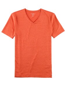 Pánske oranžové ľanové tričko OLYMP body fit