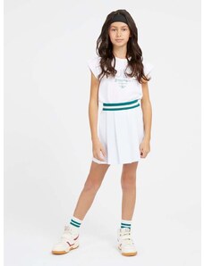 Dievčenská sukňa Guess biela farba, mini, áčkový strih