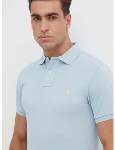 Bavlnené polo tričko Polo Ralph Lauren fialová farba,jednofarebný,710536856