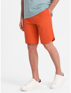 Ombre Clothing Pánske teplákové šortky so zaoblenými nohavicami - oranžové V5 OM-SRSK-0105