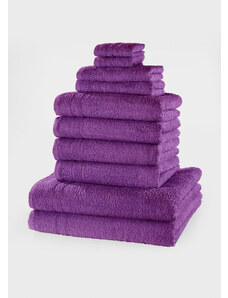 bonprix Súprava uterákov (10-dielna sada), farba fialová