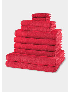 bonprix Súprava uterákov (10-dielna sada), farba červená