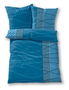 bonprix Posteľná bielizeň "Vlna", farba modrá, rozm. 1x 80/80cm, 1x 135/200cm