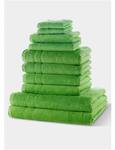 bonprix Súprava uterákov (10-dielna sada), farba zelená, rozm. 4x50/100cm, 2x70/140cm, 2x30/50cm, 2x24/24cm